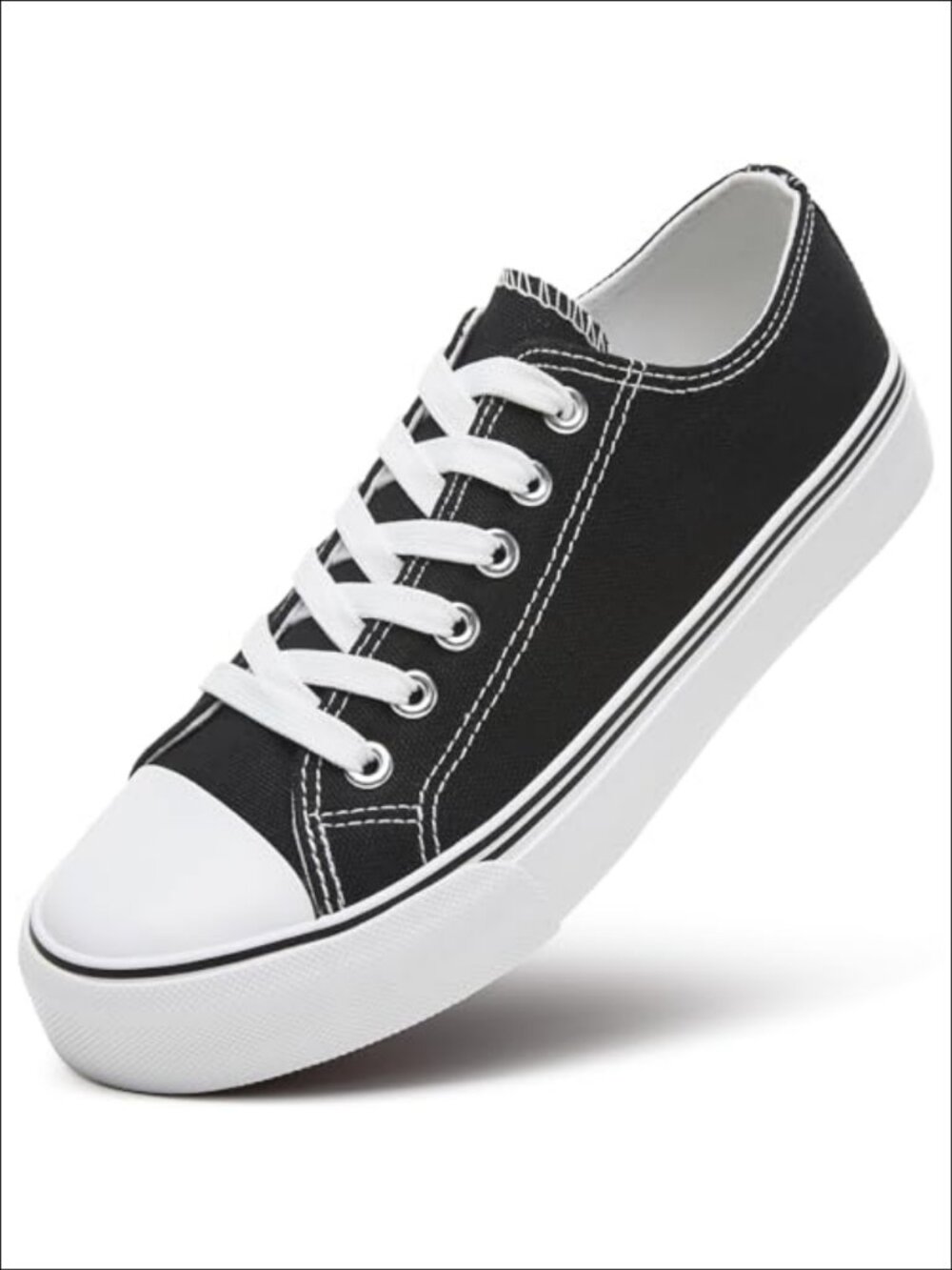 Womens Canvas Sneakers Low Top Lace Up Tennis Shoes Comfortable